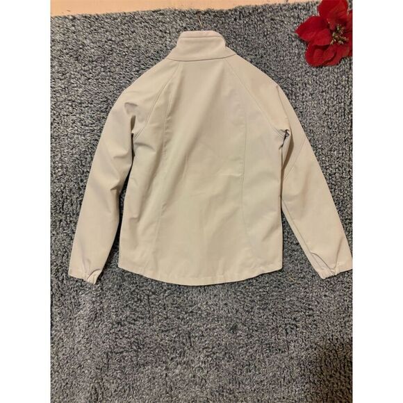 Ach Diamond Women's Full Zip Beige Jacket Size M Casual Solid - Picture 4 of 8